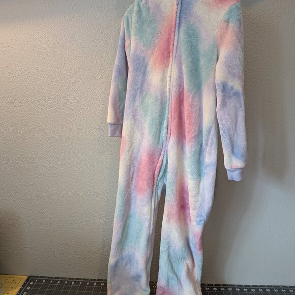 Carters zip up one piece Fleece Onesie pajamas Tie Dye Dinosaur - size 6 - Picture 4 of 4
